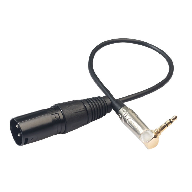Cavo audio stereo TRS maschio a XLR maschio a 3 pin da 0,3 m a 90 gradi da 3,5 mm Cavo audio stereo TRS maschio a XLR maschio a 3 pin da 0,3 m a 90 gradi da 3,5 mm